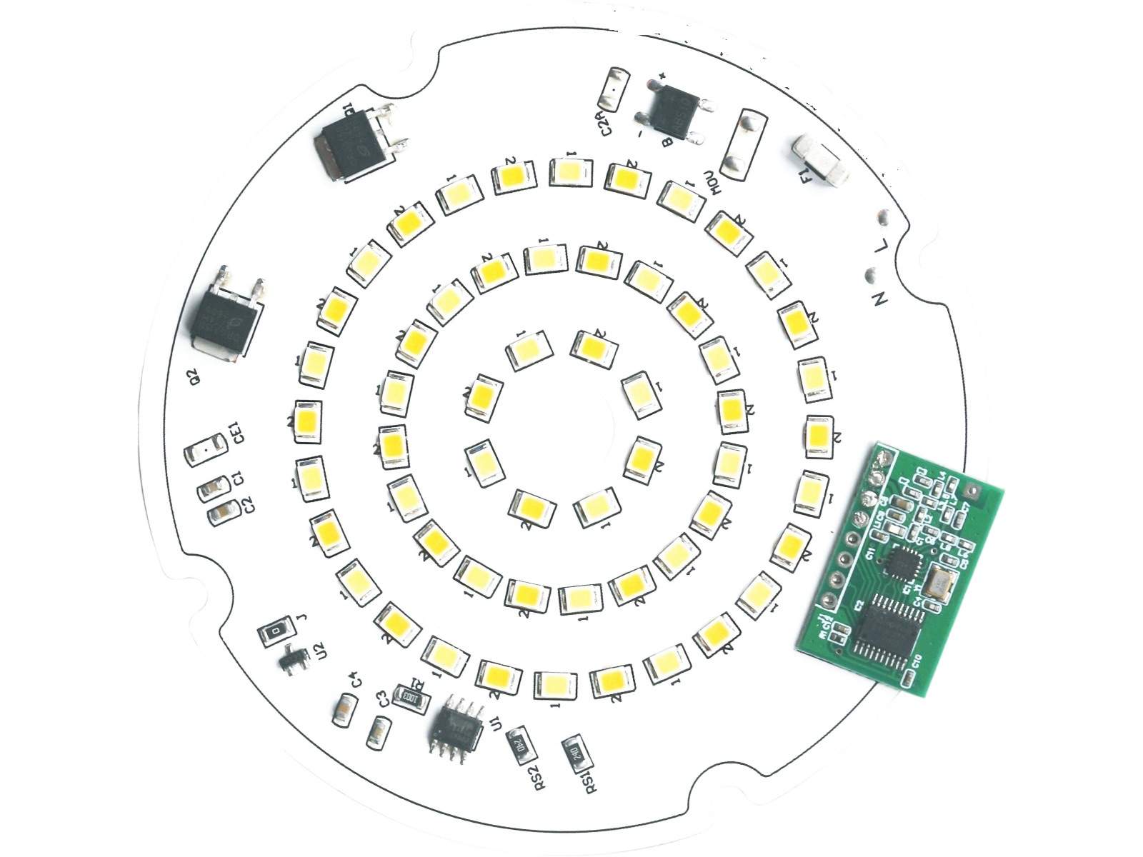Ceiling Light LED Modules — AC-input round LED ceiling modules and street-light boards — Bluetooth, tunable white, Triac and remote.