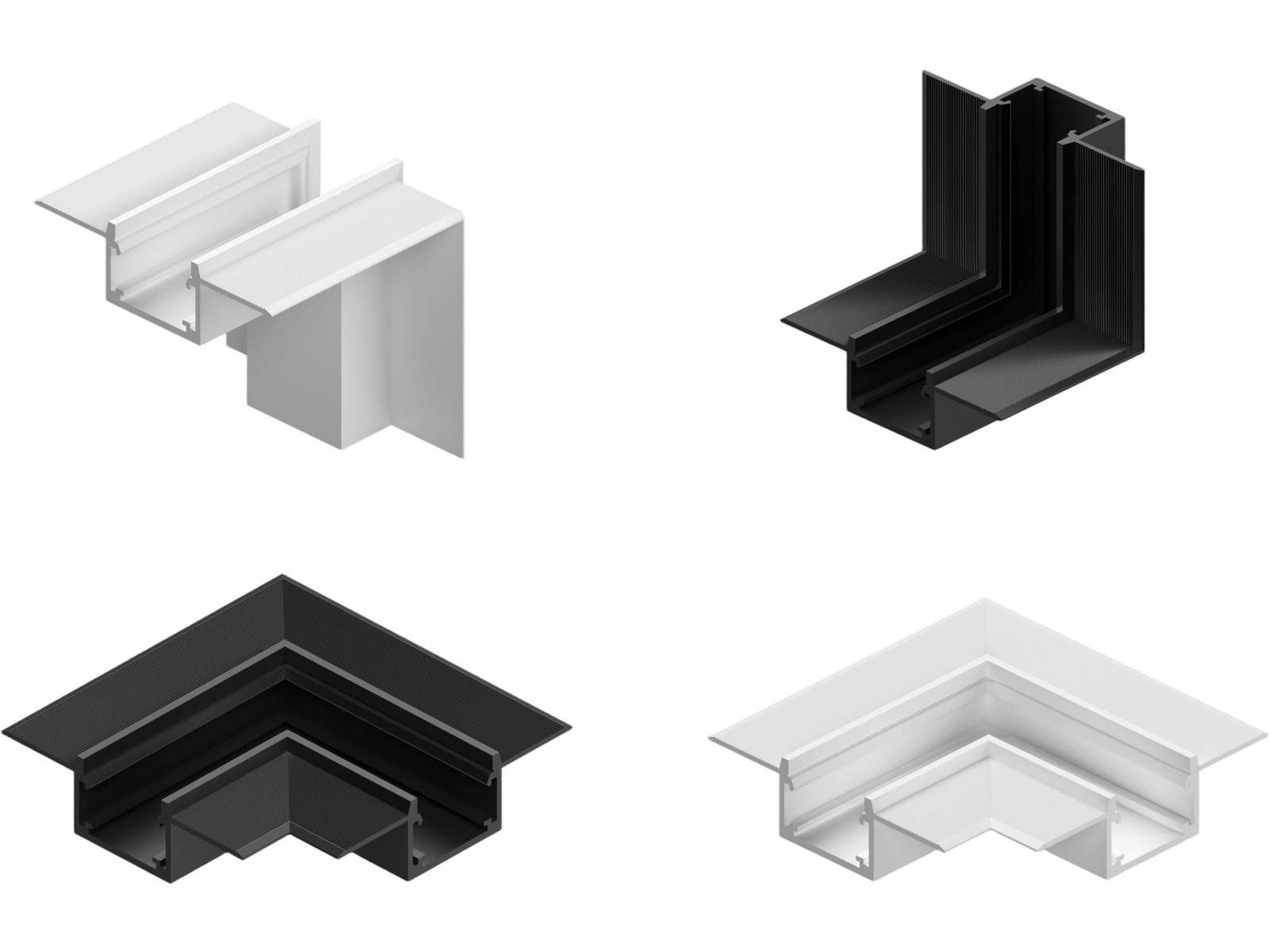 Recessed Magnetic Track Corner Connector — 48V Magnetic Track System