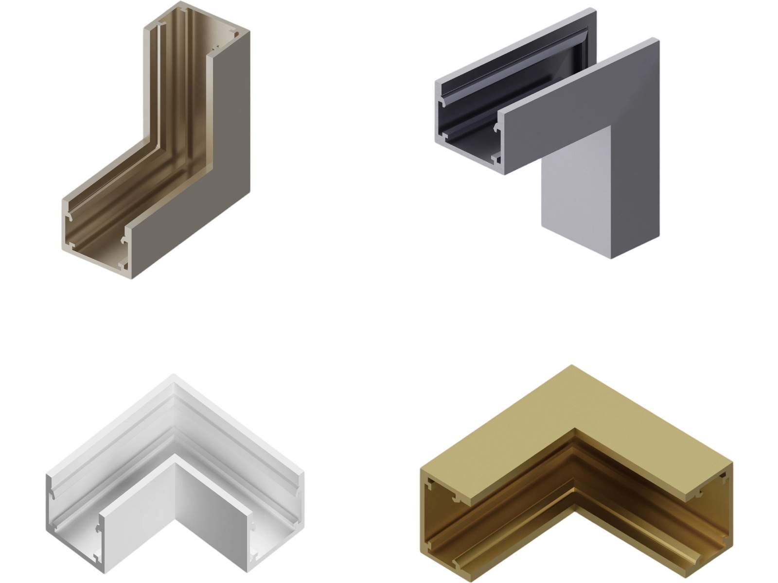 Surface Mount Magnetic Track Corner — 48V Magnetic Track System